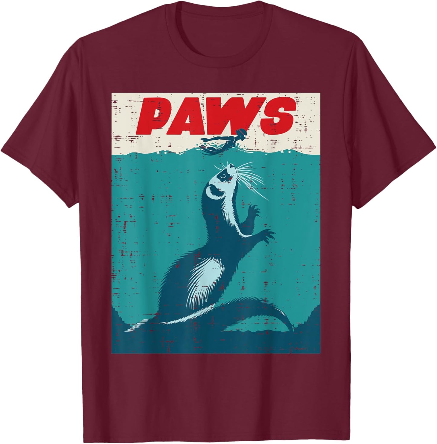 Ferret Paws Funny Saying Parody Men Women Boys Girls Kids T-Shirt - T-Shirt | Maroon