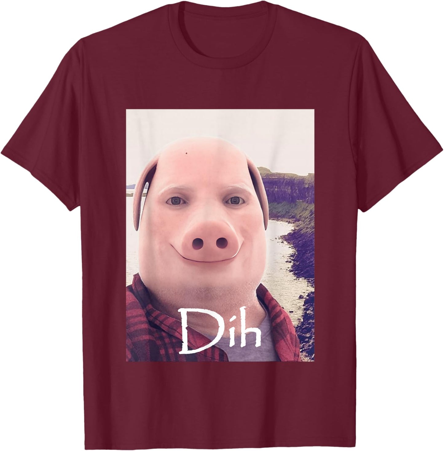 Dih John Pork Funny brainrot Calling Meme gen z dihh T-Shirt - T-Shirt | Maroon