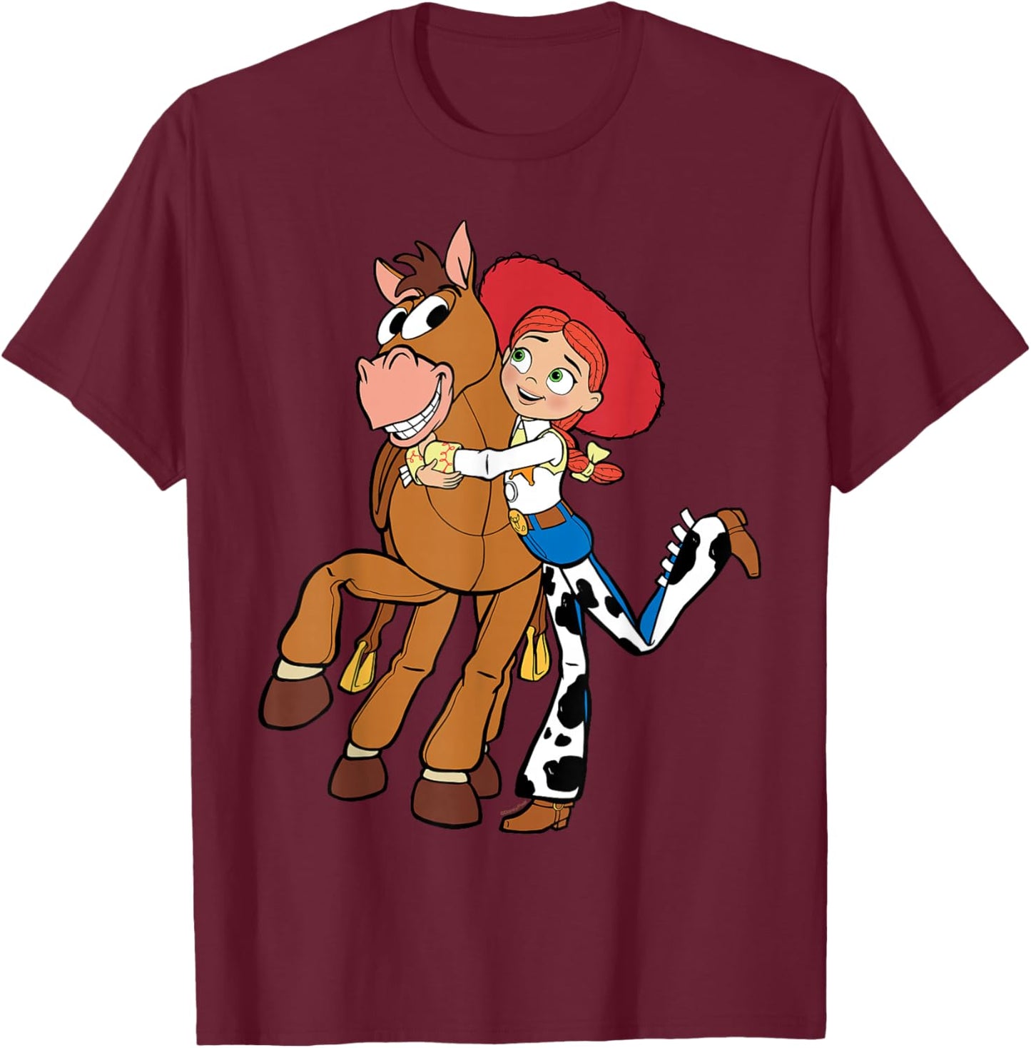 Disney and Pixar's Toy Story 5 Sheriff Jessie & Bullseye Hug T-Shirt - T-Shirt | Maroon