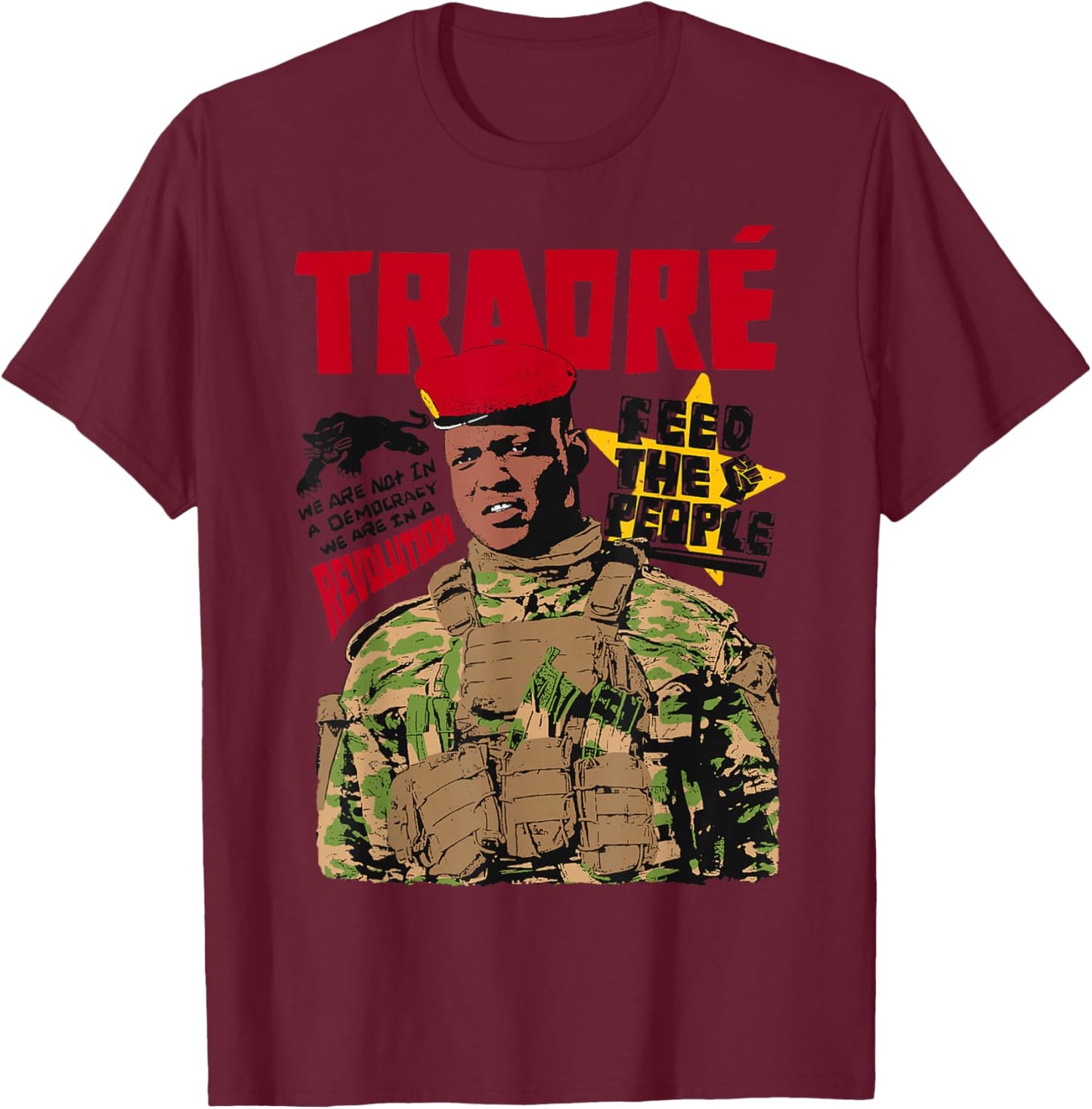 Ibrahim Traoré Shirt Burkina Faso Ibrahim Traoré T-Shirt - T-Shirt | Maroon