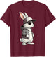 Hasengesicht mit Sonnenbrille Kappe Ostern Tag für Jungen Herren Kinder T-Shirt - T-Shirt | Maroon