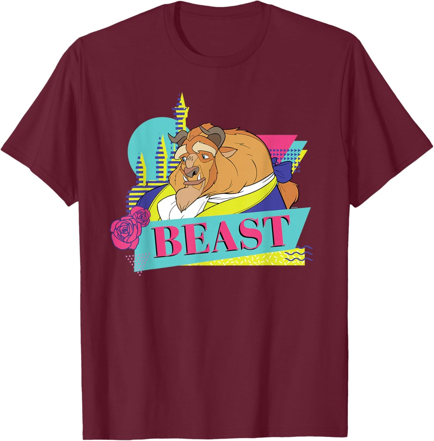 Disney Beauty and the Beast Retro Couples Matching Beast T-Shirt - T-Shirt | Maroon