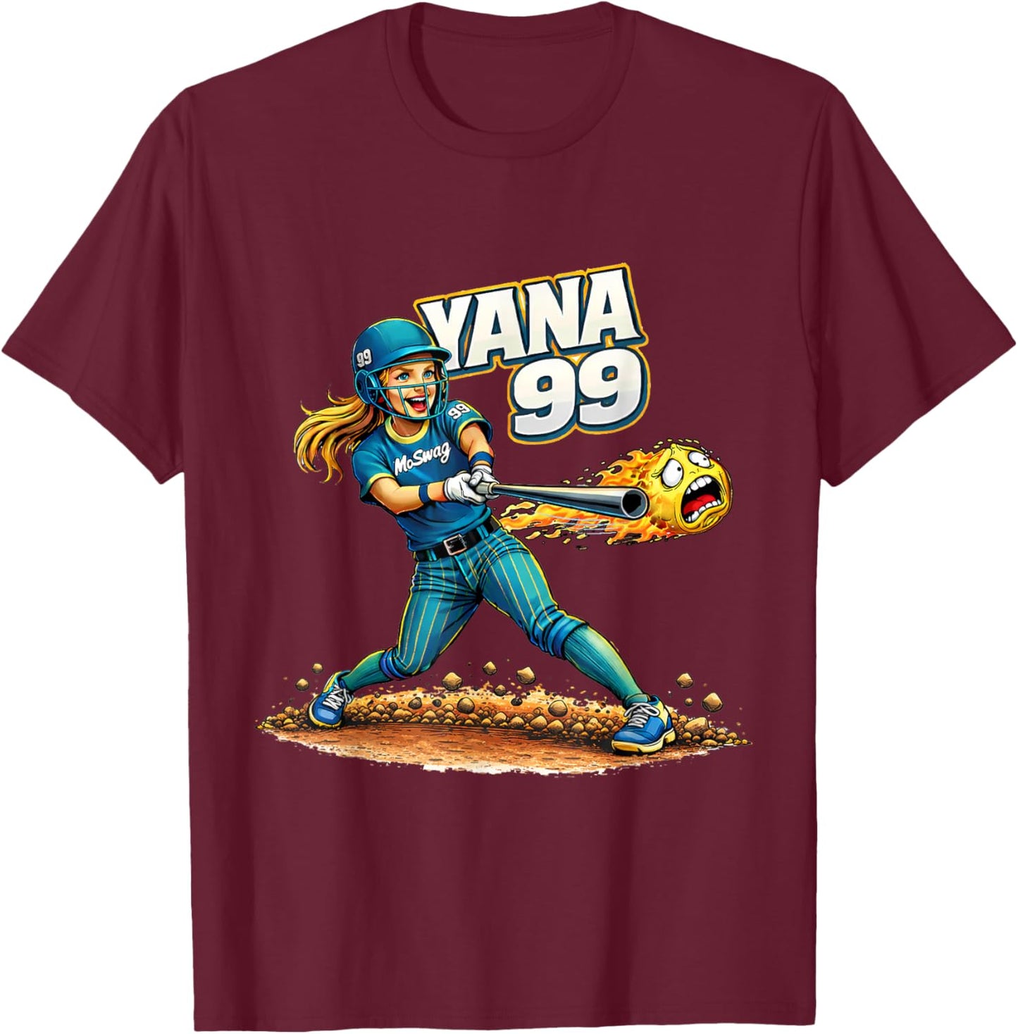 MoSwag Yana #99, Softball Support 2 T-Shirt - T-Shirt | Maroon