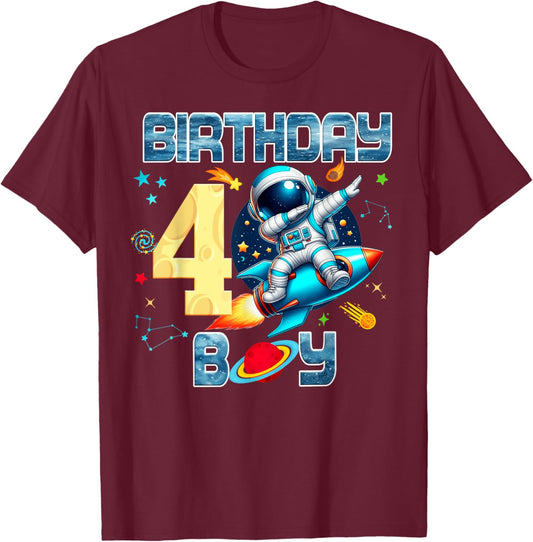 Outer Space Birthday Boy Costume T-Shirt - T-Shirt | Maroon