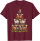 Goat Christmas Tree Lights Funny Xmas Family Men Women T-Shirt - T-Shirt | Maroon