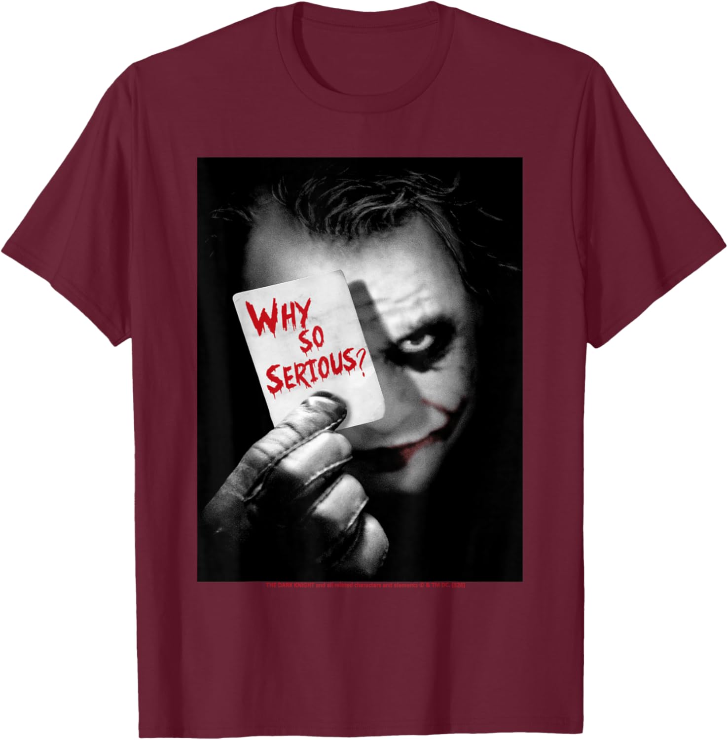 Carte de Joker Why So Serious avec Citation Dark Knight T-Shirt - T-Shirt | Maroon