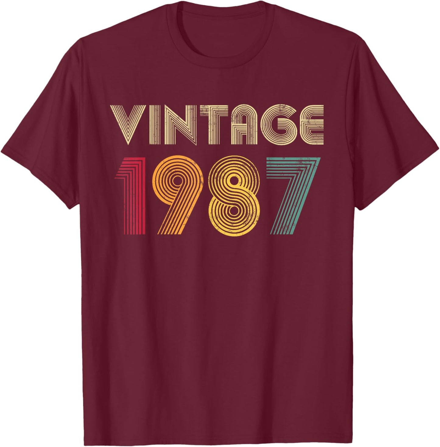 Vintage 1987 39th Birthday 39 Years Old Retro Men Women T-Shirt - T-Shirt | Maroon