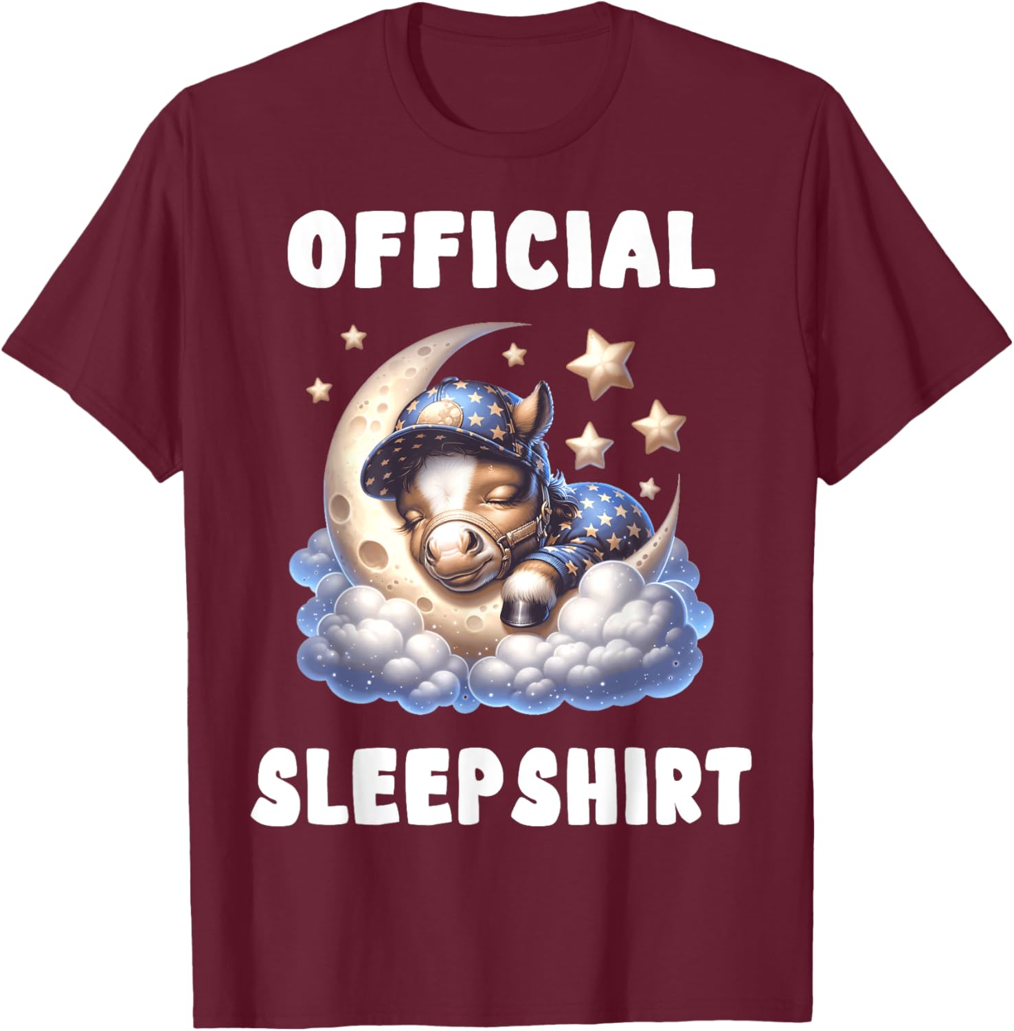 Horse - Official Sleepshirt Pajamas Nightgown T-Shirt - T-Shirt | Maroon
