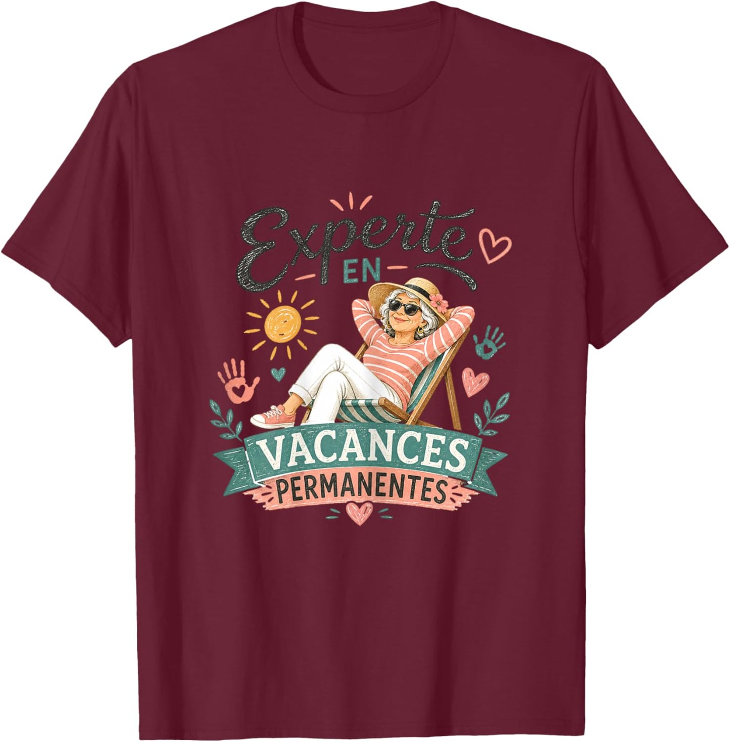Cadeau Départ Retraite Femme Humour Original Experte Vacance T-Shirt - T-Shirt | Maroon
