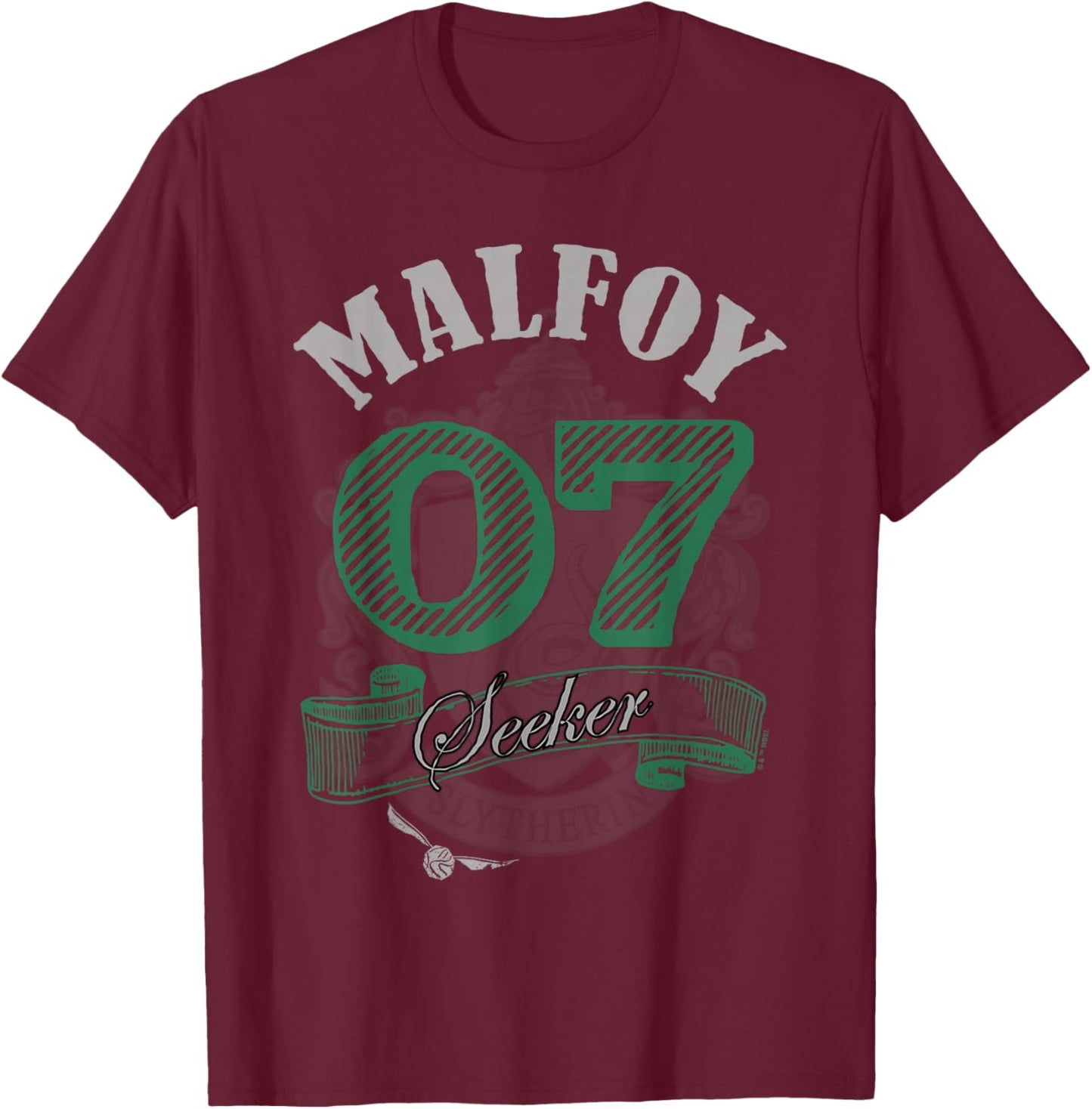 Harry Potter Malfoy Seeker T-Shirt - T-Shirt | Maroon