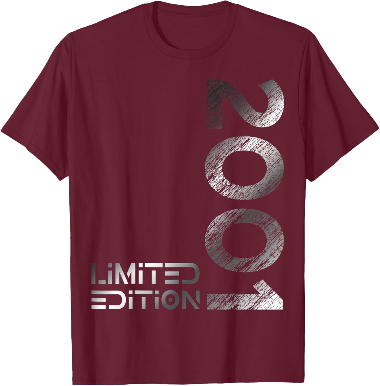 Limited Edition Vintage 2001 Man Woman 25th Birthday T-Shirt - T-Shirt | Maroon
