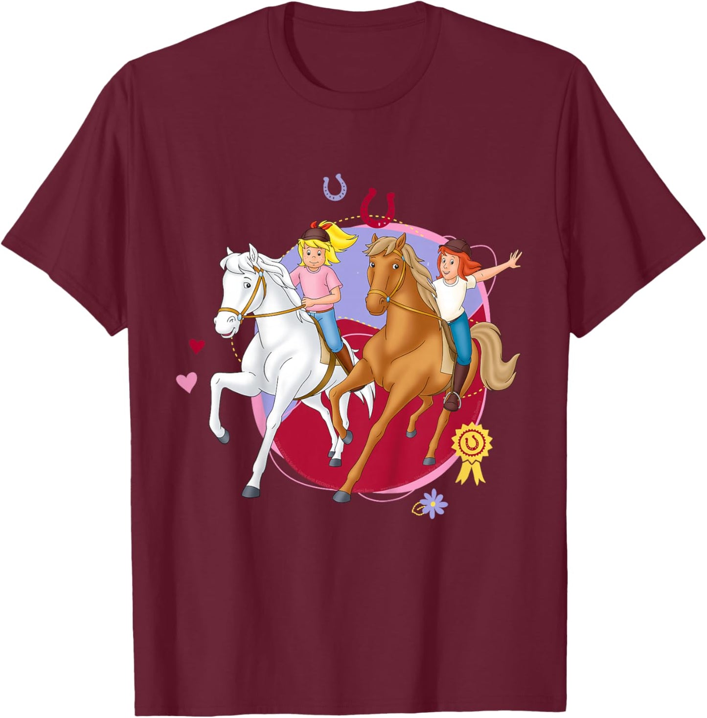 Kinder Bibi & Tina - Pferde Ausritt T-Shirt - T-Shirt | Maroon