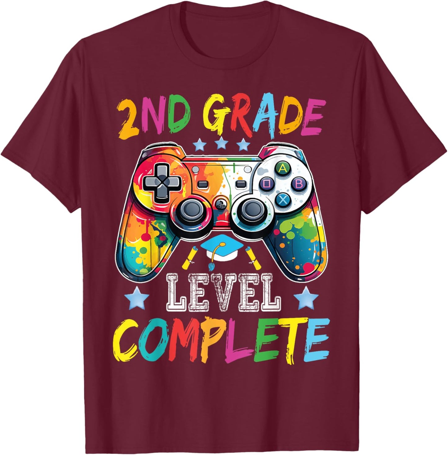 2nd Grade Level Complete Shirt Graduation Last Day Of School T-Shirt - T-Shirt | Maroon