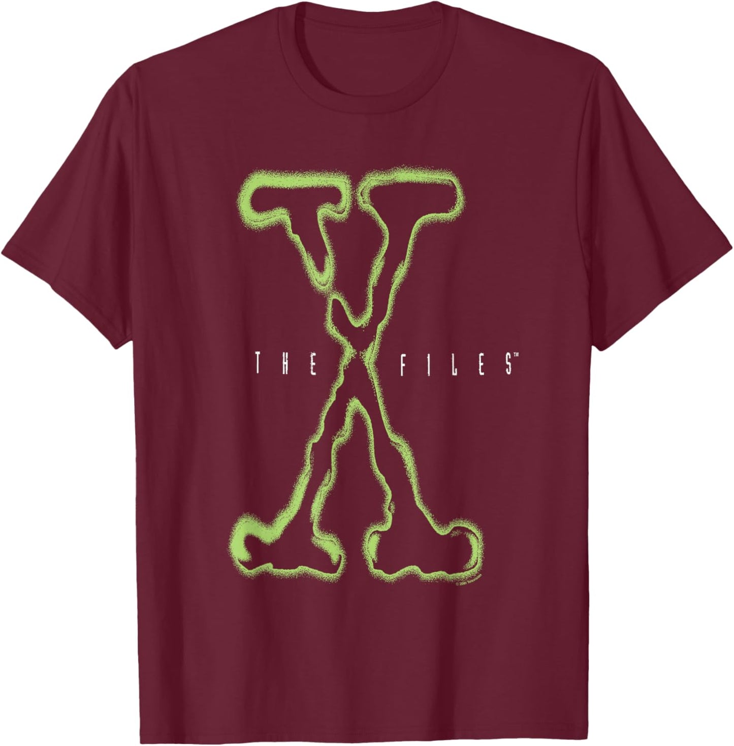 The X-Files Large Intro Logo Vintage 90's TV Show T-Shirt - T-Shirt | Maroon