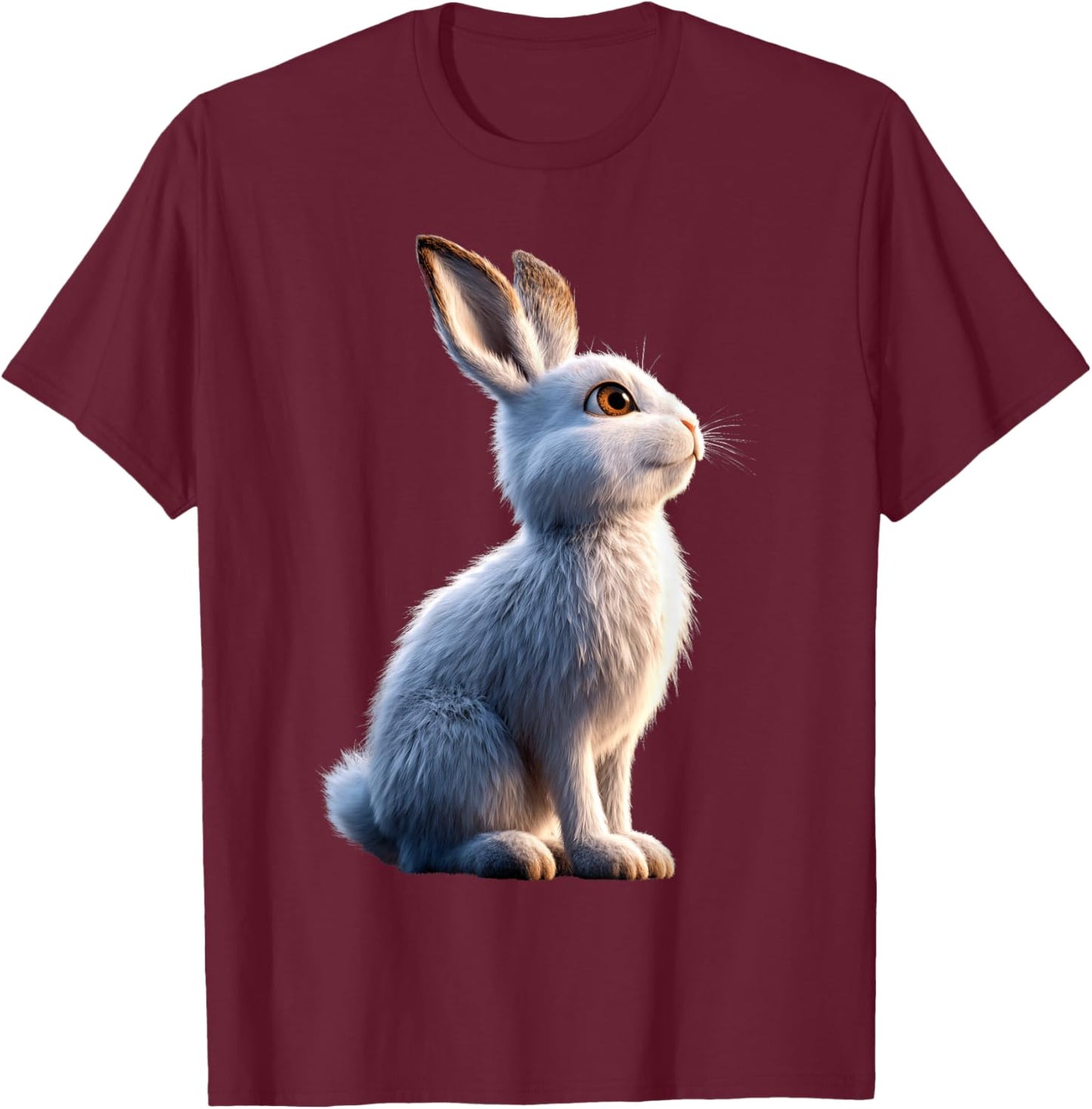 Rabbit Snow Hare Hare Fleece Hare White Rabbit T-Shirt - T-Shirt | Maroon