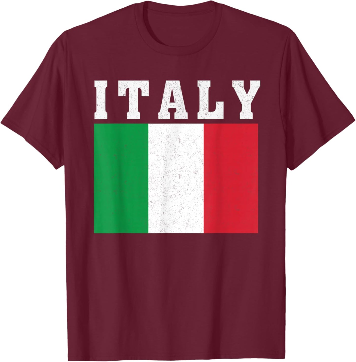 Italy Flag Patriotic National Roots Souvenir T-Shirt - T-Shirt | Maroon