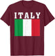 Italy Flag Patriotic National Roots Souvenir T-Shirt - T-Shirt | Maroon