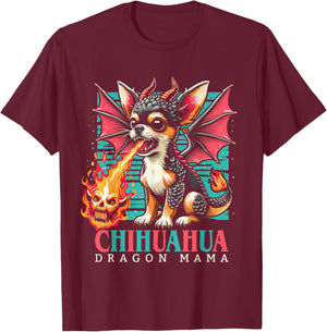Chihuahua Dog Mama Funny Lap Dragon Women, Girls T-Shirt - T-Shirt | Maroon