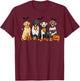 Labrador Retriever Dogs Ghost Witch Mummy Halloween Pumpkins T-Shirt - T-Shirt | Maroon