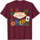 Las Vegas Nevada Vacation Trip Souvenir NV Skyline T-Shirt - T-Shirt | Maroon