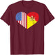 Sicilian American Flag Heart Sicily Sicilia Italy USA T-Shirt - T-Shirt | Maroon