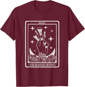 Vintage The Makeup Artist Tarot Card MUA The Makeup Artist T-Shirt - T-Shirt | Maroon