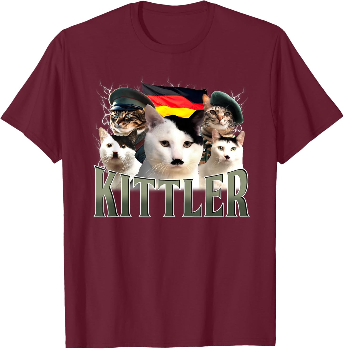 Kittler Cat Cool Grumpy Animal Cat Lover T-Shirt - T-Shirt | Maroon