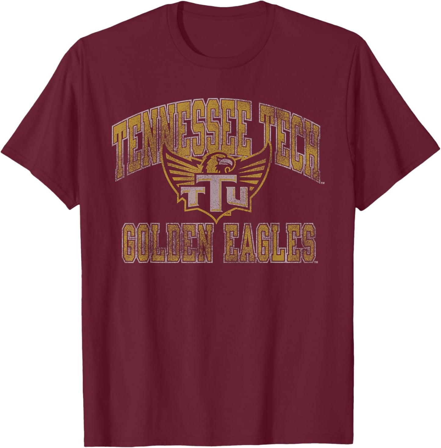 Tennessee Tech Golden Eagles Vintage Worn Purple T-Shirt - T-Shirt | Maroon