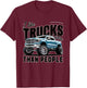 I like trucks more than people Humorous Auto Enthusiast T-Shirt - T-Shirt | Maroon