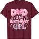 Dad Of The Birthday Girl Family Pink Coquette Bow B-day Girl T-Shirt - T-Shirt | Maroon