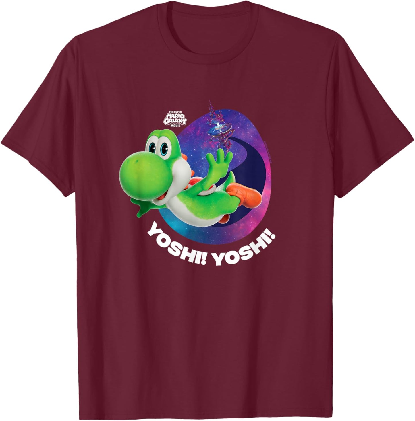 The Super Mario Galaxy Movie Yoshi Soars T-Shirt - T-Shirt | Maroon