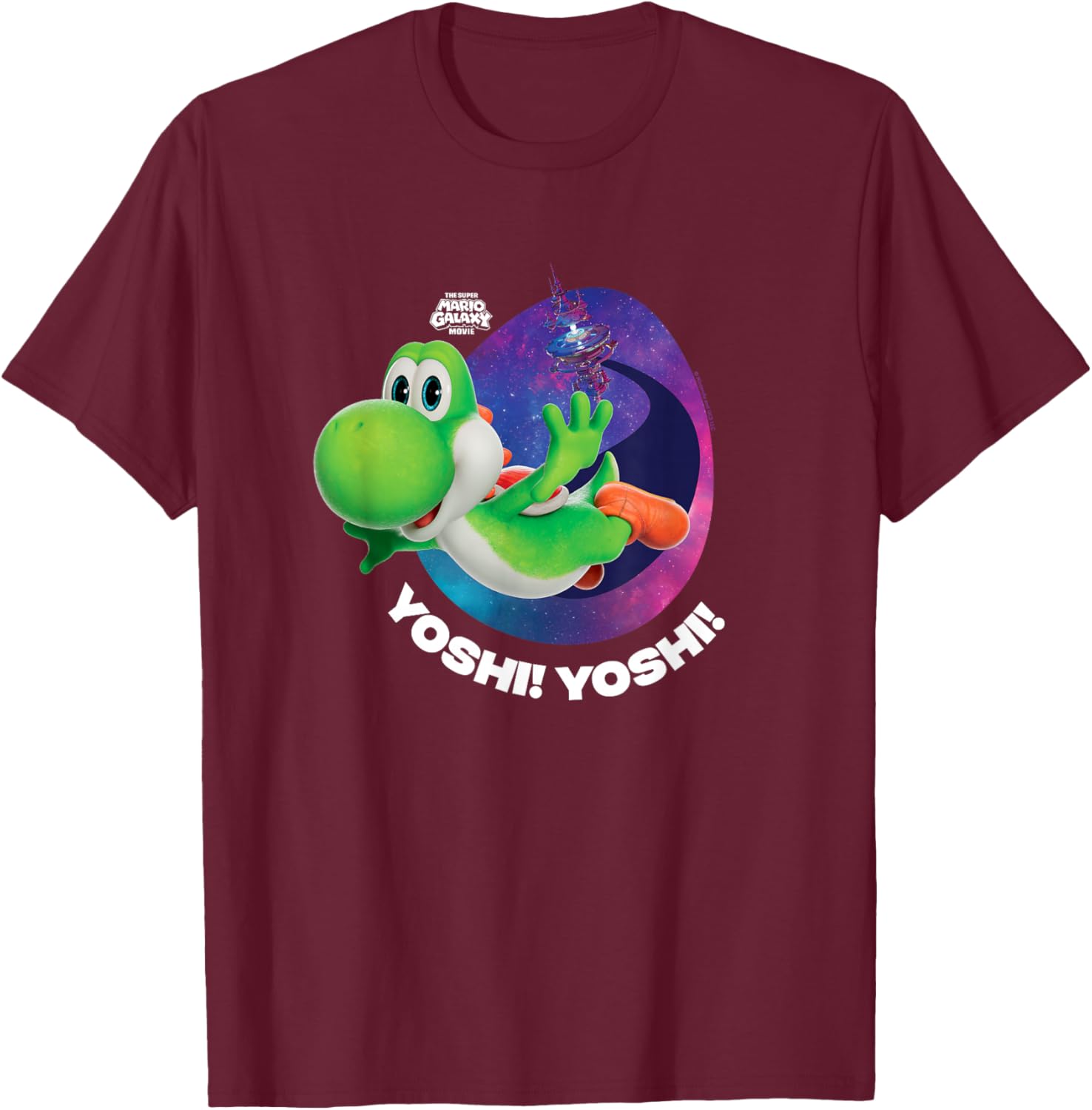 The Super Mario Galaxy Movie Yoshi Soars T-Shirt - T-Shirt | Maroon