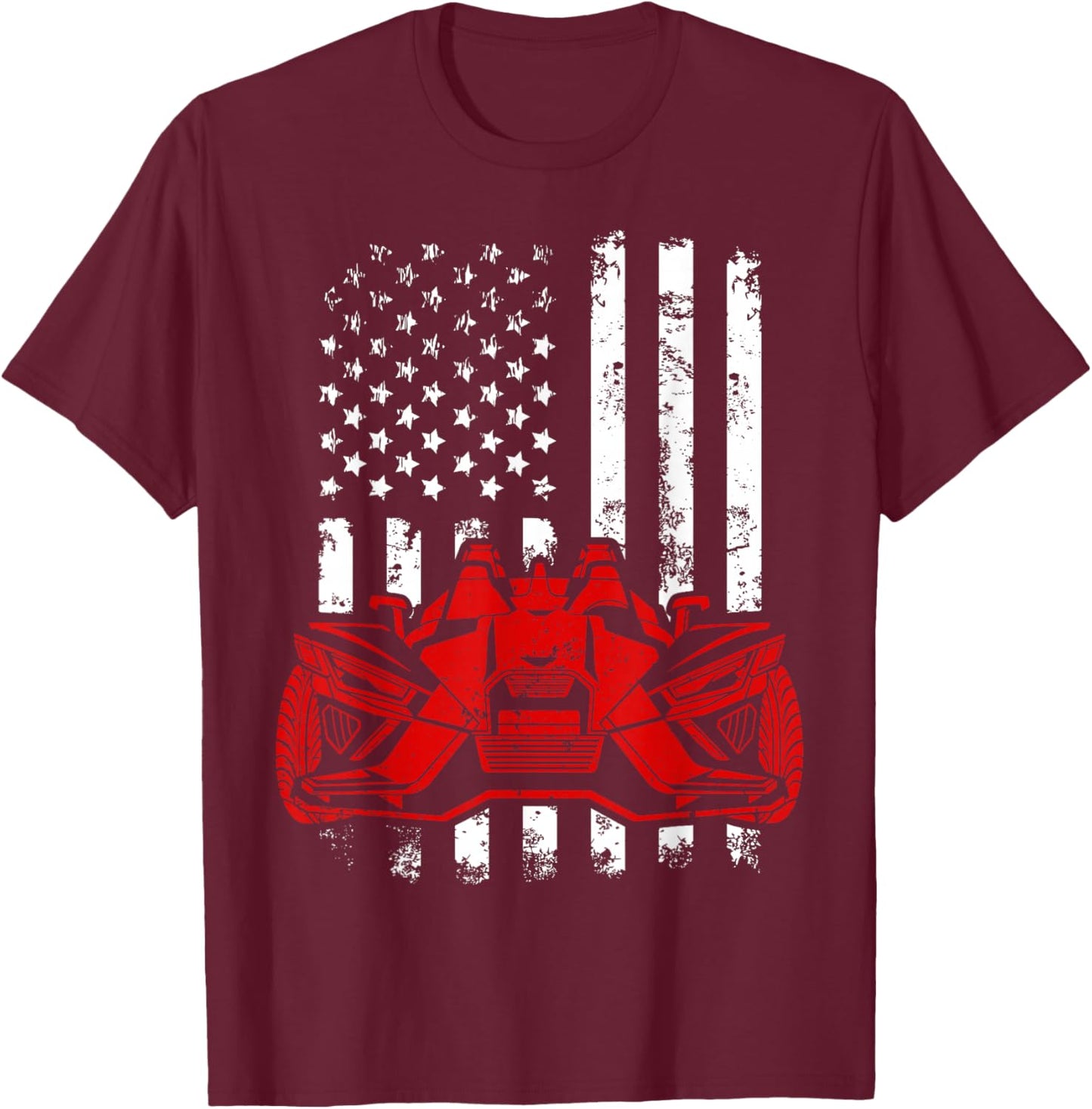 USA Flag Slingshot Car Drivers Lovers American Sling shot T-Shirt - T-Shirt | Maroon