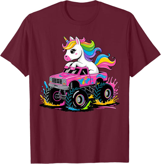 Unicorn Monster Truck T-Shirt - T-Shirt | Maroon