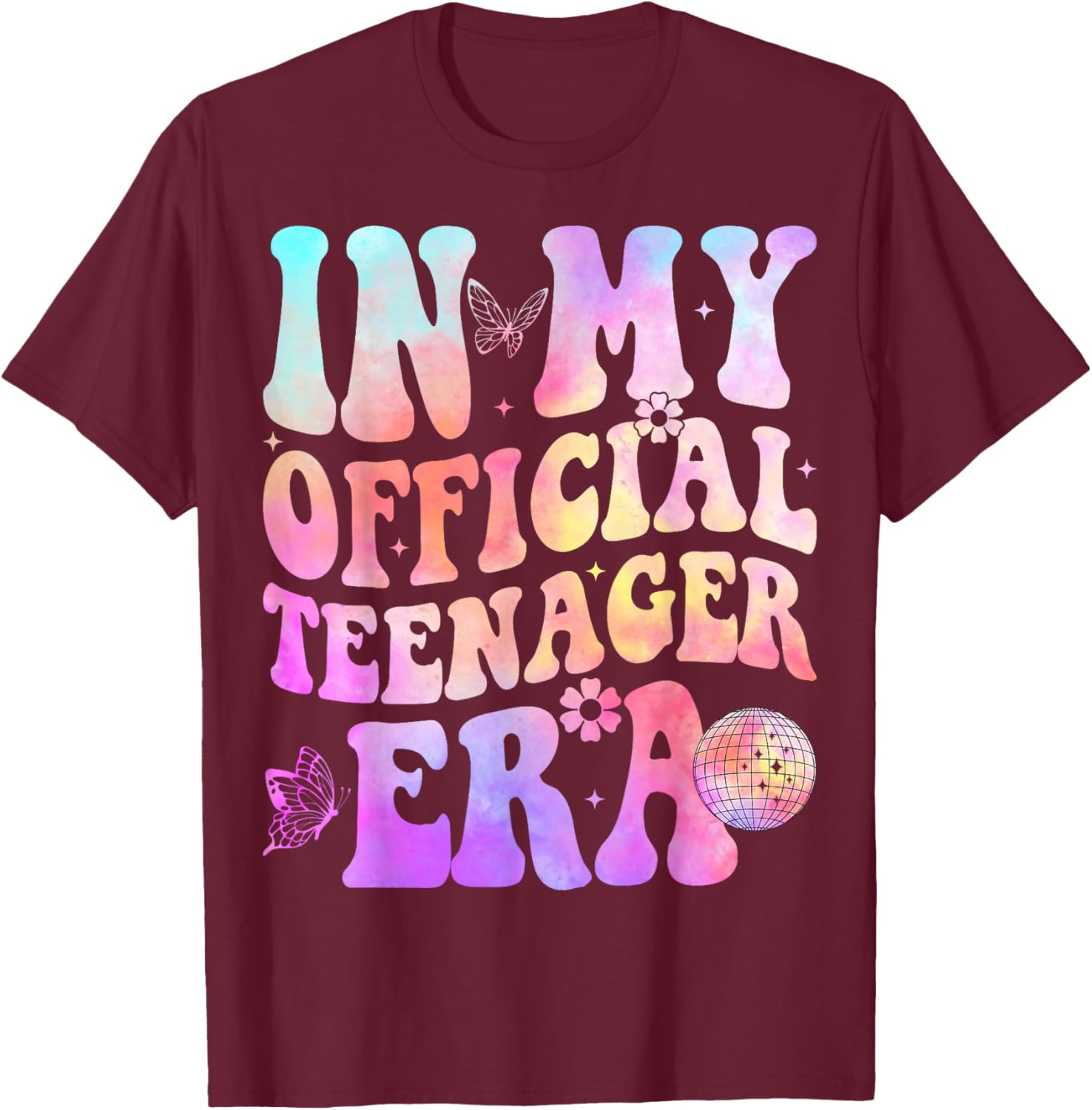 in My Official Teenager Era - 13th Birthday T-Shirt - T-Shirt | Maroon