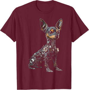 Toy Terrier Dog Motif Pet Artwork Toy Terrier T-Shirt - T-Shirt | Maroon