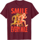 Smile Every Mile Funny Full Marathon Runner Monkey Running T-Shirt - T-Shirt | Maroon