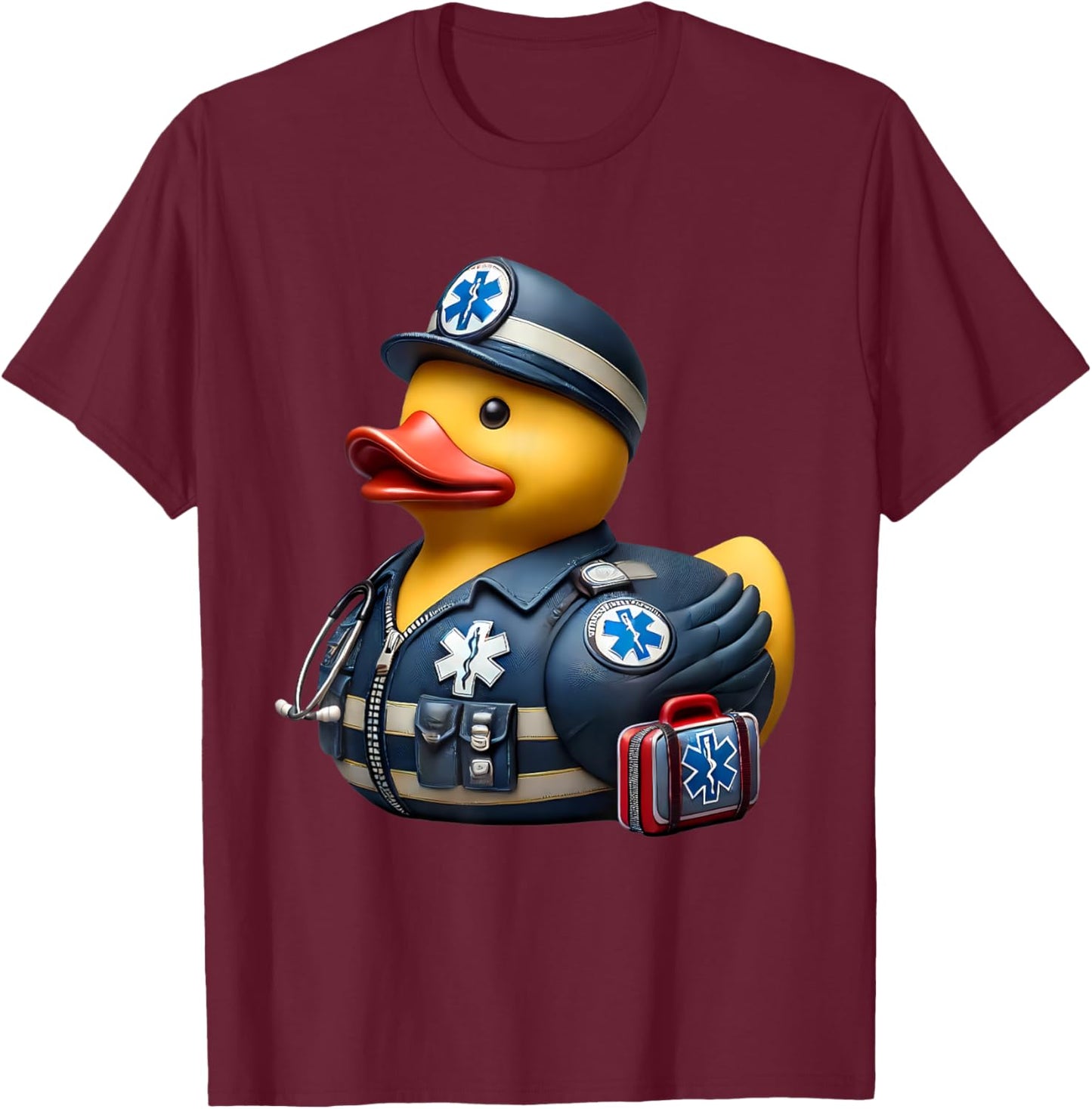 EMT Rubber Duck Paramedic Ducky Duckie T-Shirt - T-Shirt | Maroon