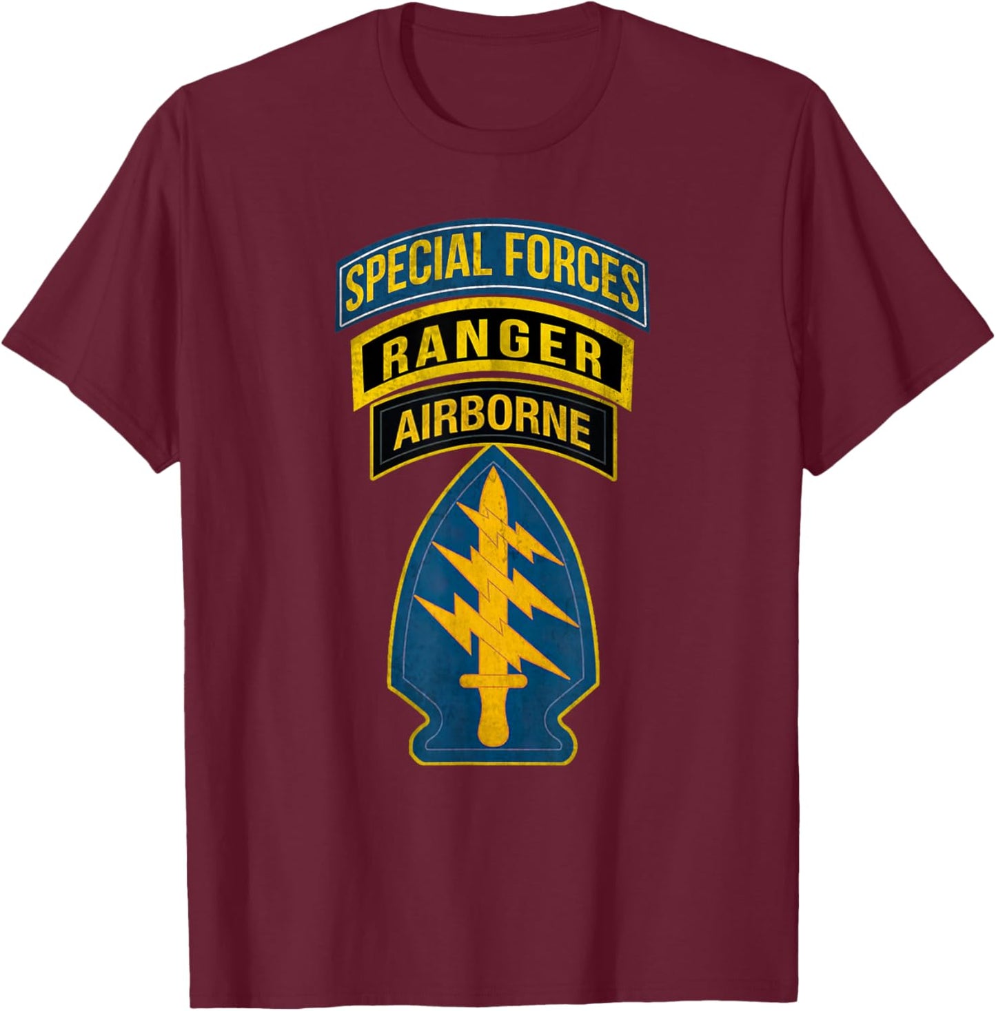 1st Special Forces Command Airborne Ranger Military Veteran T-Shirt - T-Shirt | Maroon