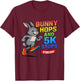 Bunny Hops and 5K Stops Easter Runner Cute Spring Race T-Shirt - T-Shirt | Maroon