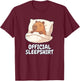 Official Capybara Cute Bedtime Sleepwear T-Shirt - T-Shirt | Maroon
