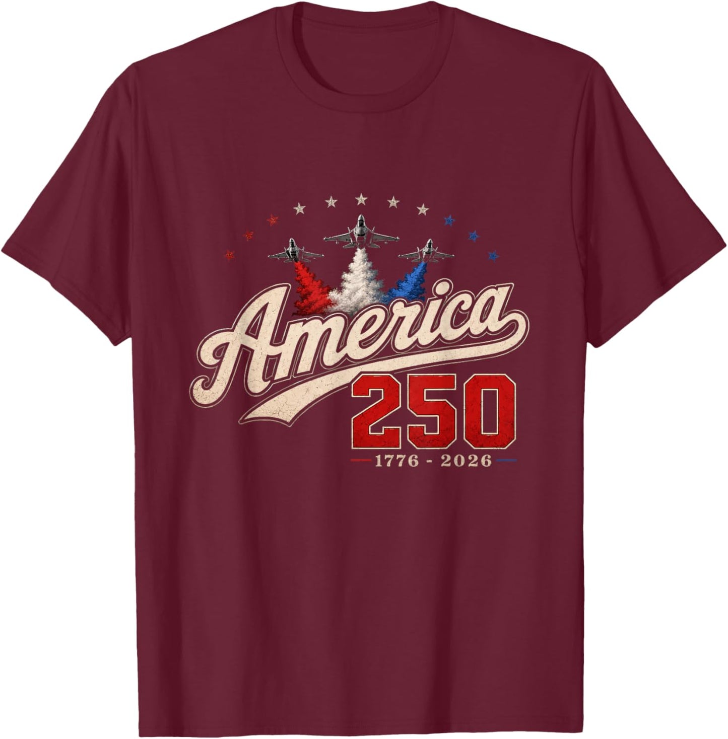 250 Anniversary USA 4th of July Patriotic 250 Years American T-Shirt - T-Shirt | Maroon