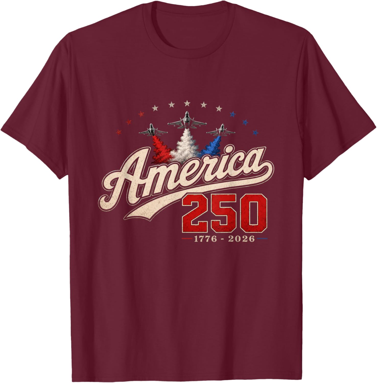 250 Anniversary USA 4th of July Patriotic 250 Years American T-Shirt - T-Shirt | Maroon