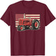 Tractor American Flag Farm Patriotic Kids Boys T-Shirt - T-Shirt | Maroon