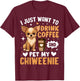 I Just Love To Drink Coffee and Snuggle My Chiweenie Dog Pet Men Women Kids T-Shirt - T-Shirt | Maroon