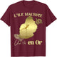 Mauritius A Gold Island Card Gold Effect Gift T-Shirt - T-Shirt | Maroon