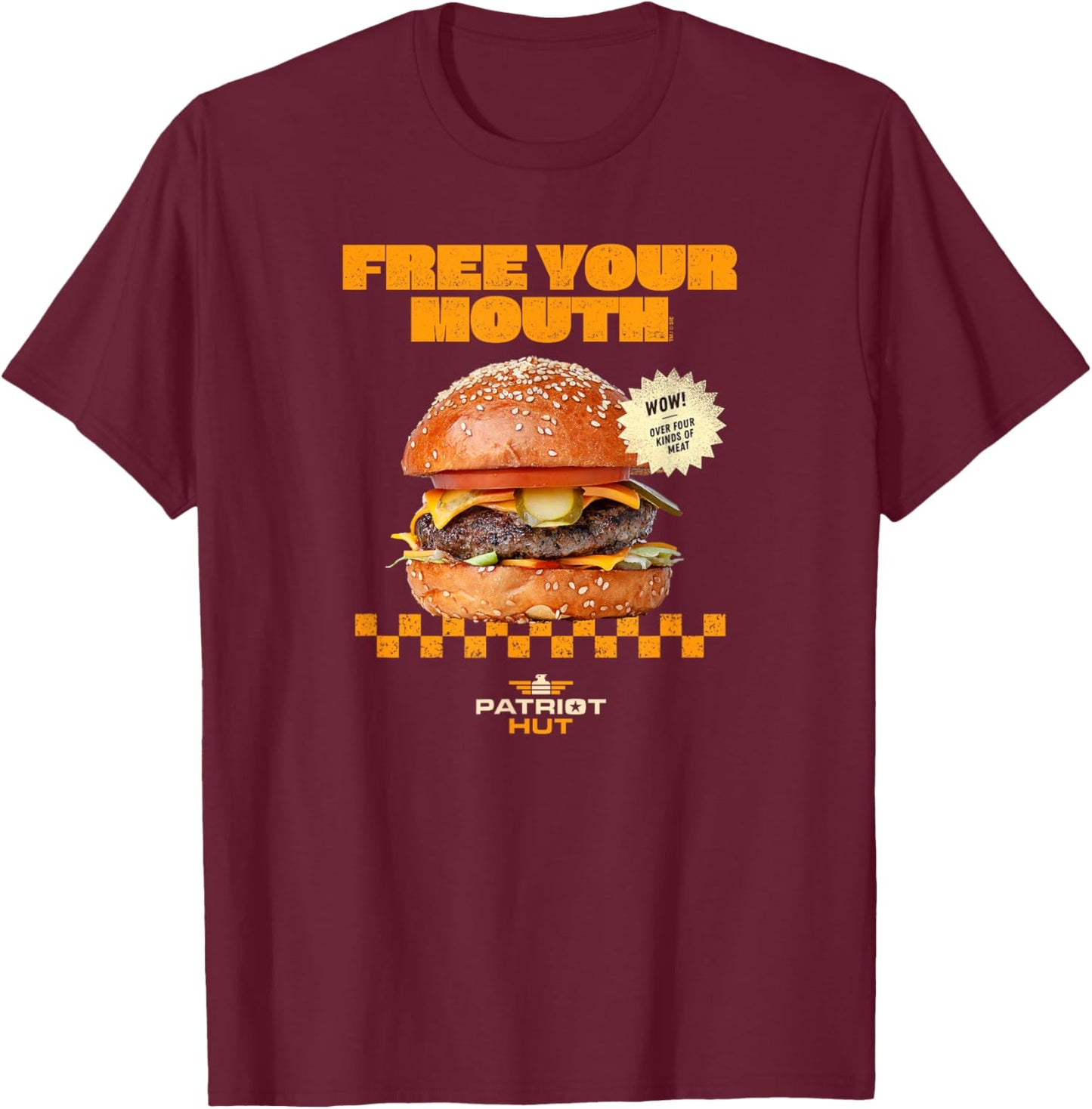 Helldivers 2 Patriot Hut Burger Free Your Mouth Video Game T-Shirt - T-Shirt | Maroon