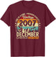 18 Years Birthday Man Gift December 2007 Vintage T-Shirt - T-Shirt | Maroon