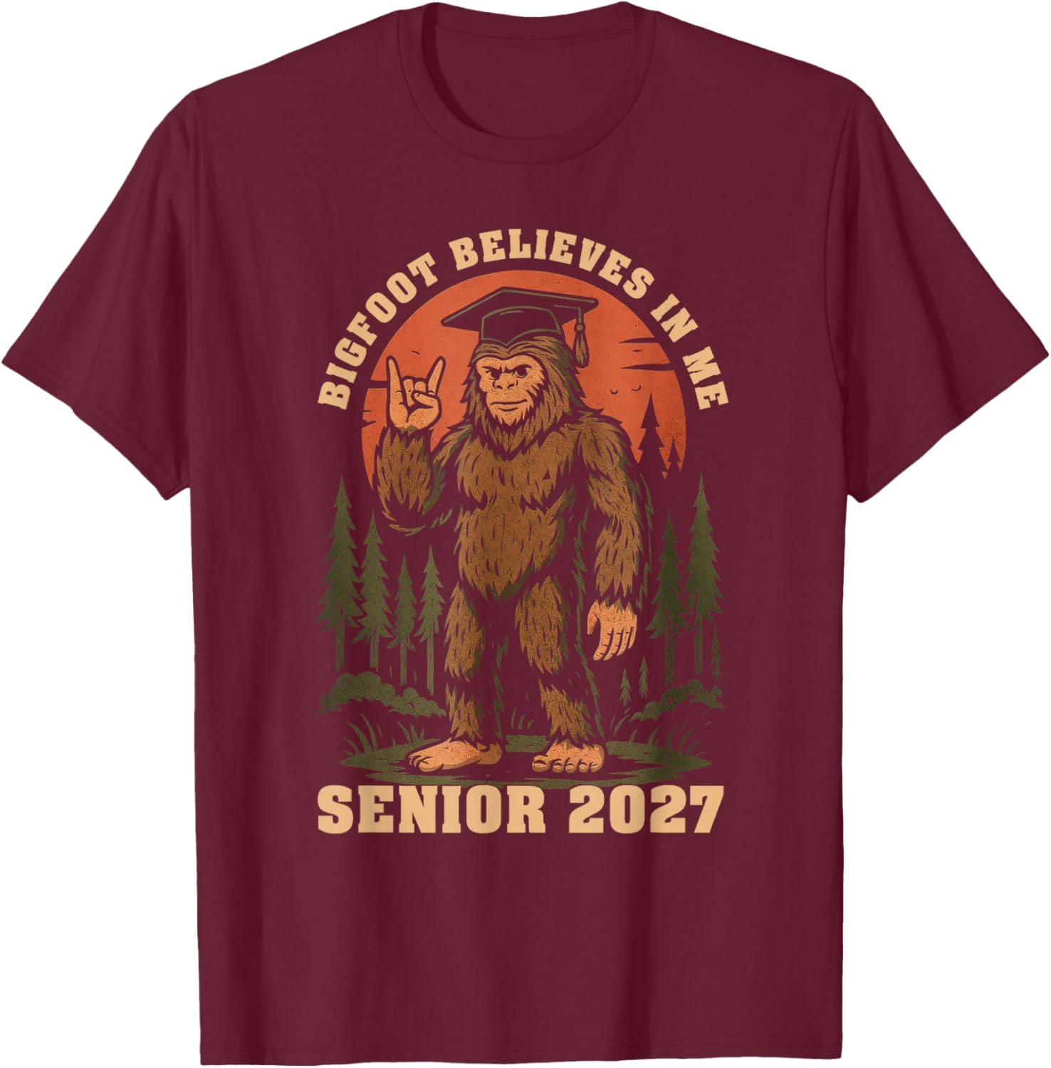 Senior 2027 Class of 2027 Senior T-Shirt - T-Shirt | Maroon