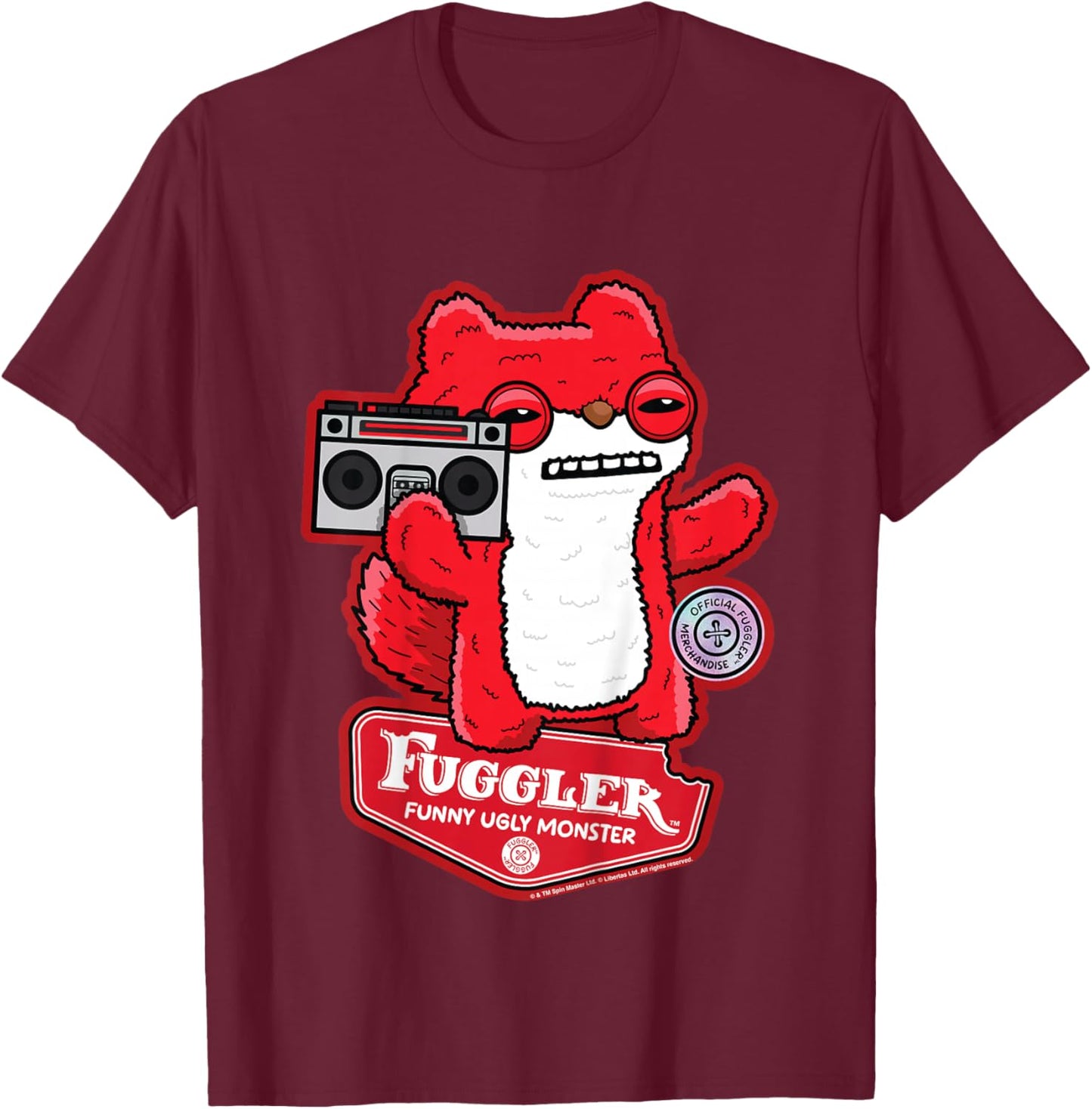 Kids Fuggler Boombox Sketchy Squirrel Kids T-Shirt - T-Shirt | Maroon